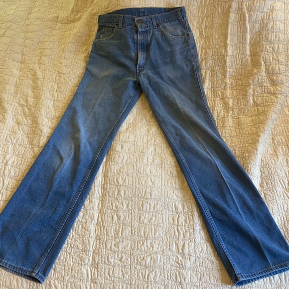 Rare Vintage light Blue Denim Levi Strauss Cowboy Boot Cut Jeans - Picture 3 of 7